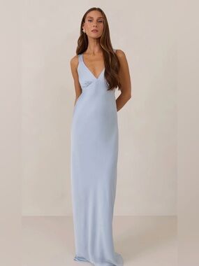 Park & Fifth Pale Blue Satin Dress